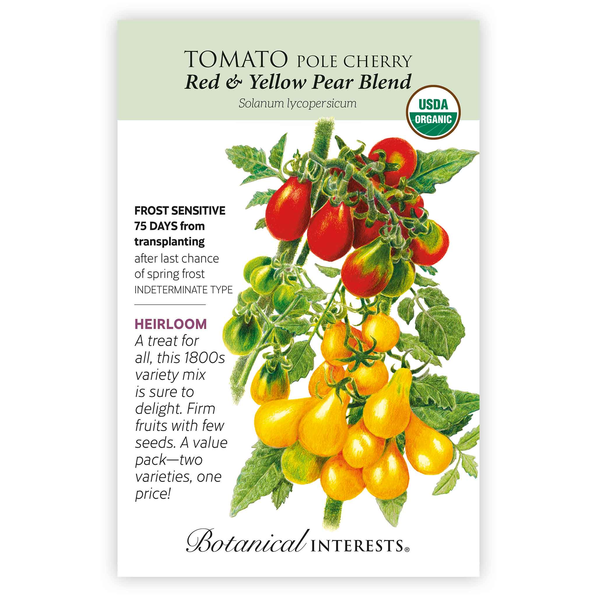 Red & Yellow Pear Blend Pole Cherry Tomato Seeds - Image 3